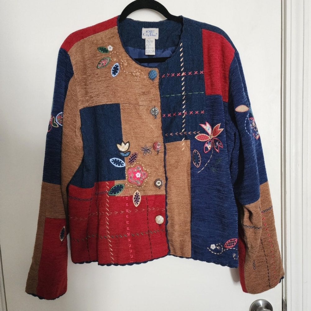 Koret City Blues Patchwork Blazer Size XL